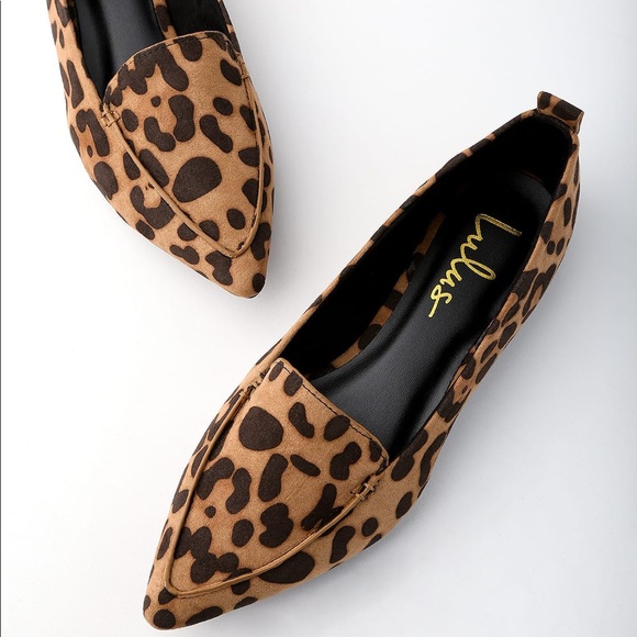 Lulu's Shoes - Brand NEW Faux Suede Leopard Flats